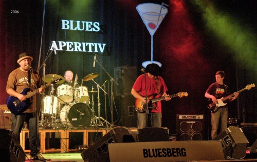 Festival Blues Aperitiv Šumperk, foto Jindřich Oplt, 2006. Zleva: Michal Drlík, Jiří Haken, Petr Kulvait, Jakub Šlezar.